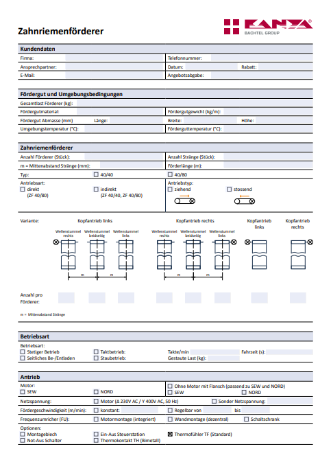 Kanya AG - Timing Belt Conveyor brochure