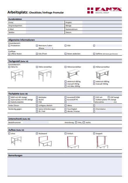 Kanya AG - Ergoplace Checkliste Industriearbeitsplätze